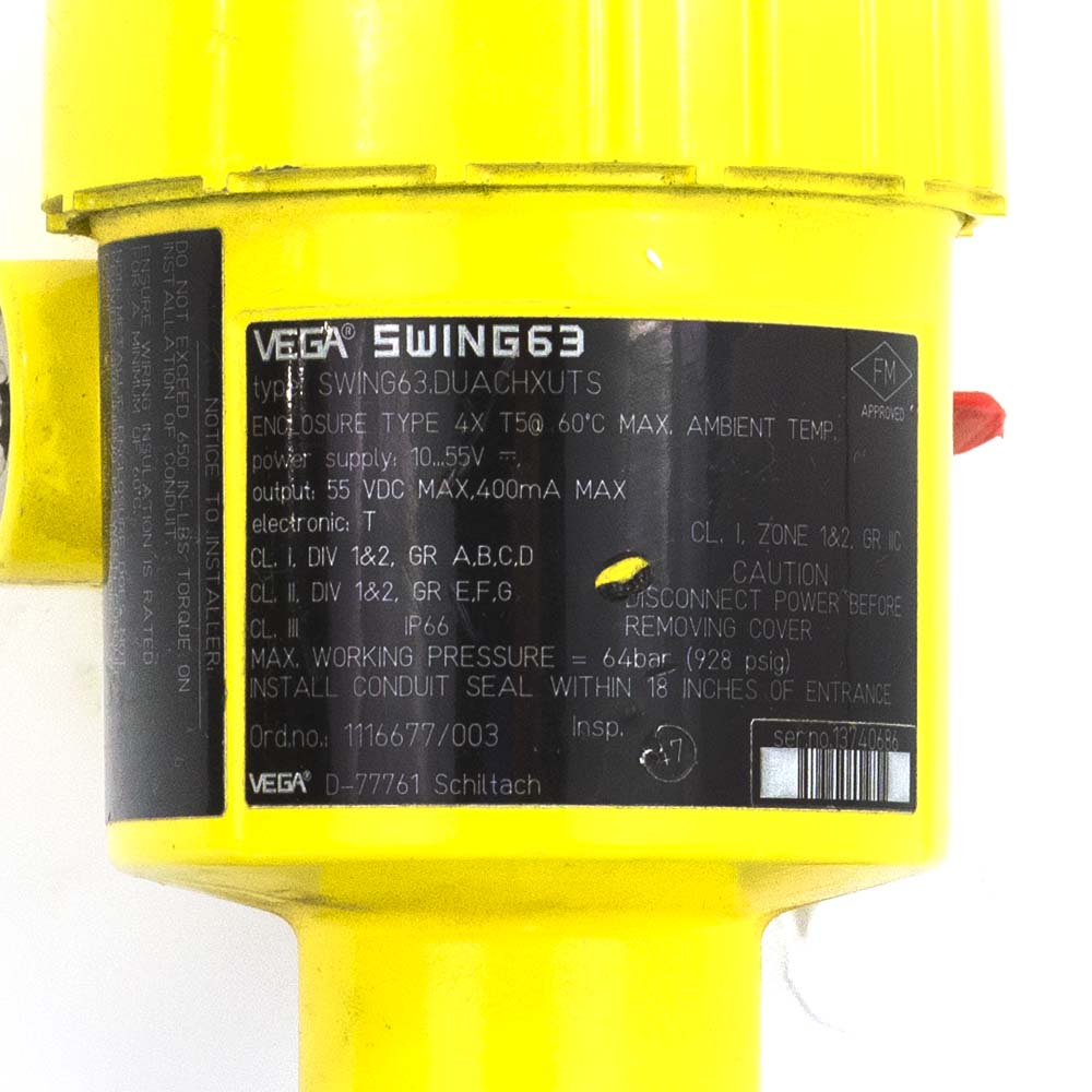 Vega Swing 63 Vibrating Level Switch High Purity Equipment