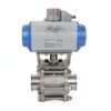 QSM Tru-Flow 3" CF8M SS 1000 WOG Actuated Ball Valve Tri Clamp