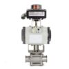 1.5" CF8M SS 1000 WOG Actuated Ball Valve Tri Clamp
