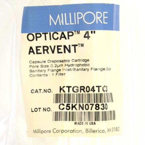 Millipore Opticap KTGR04TC3 4" Aervent 0.2um Hydrophobic Sanitary Flange W/ Cert - Image 2